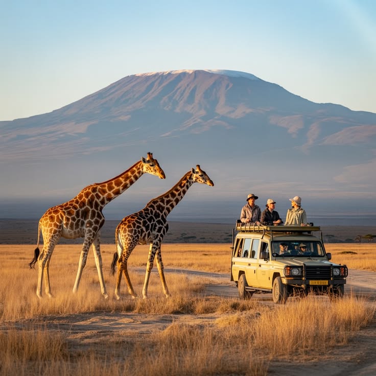 African safari landscape at golden hour